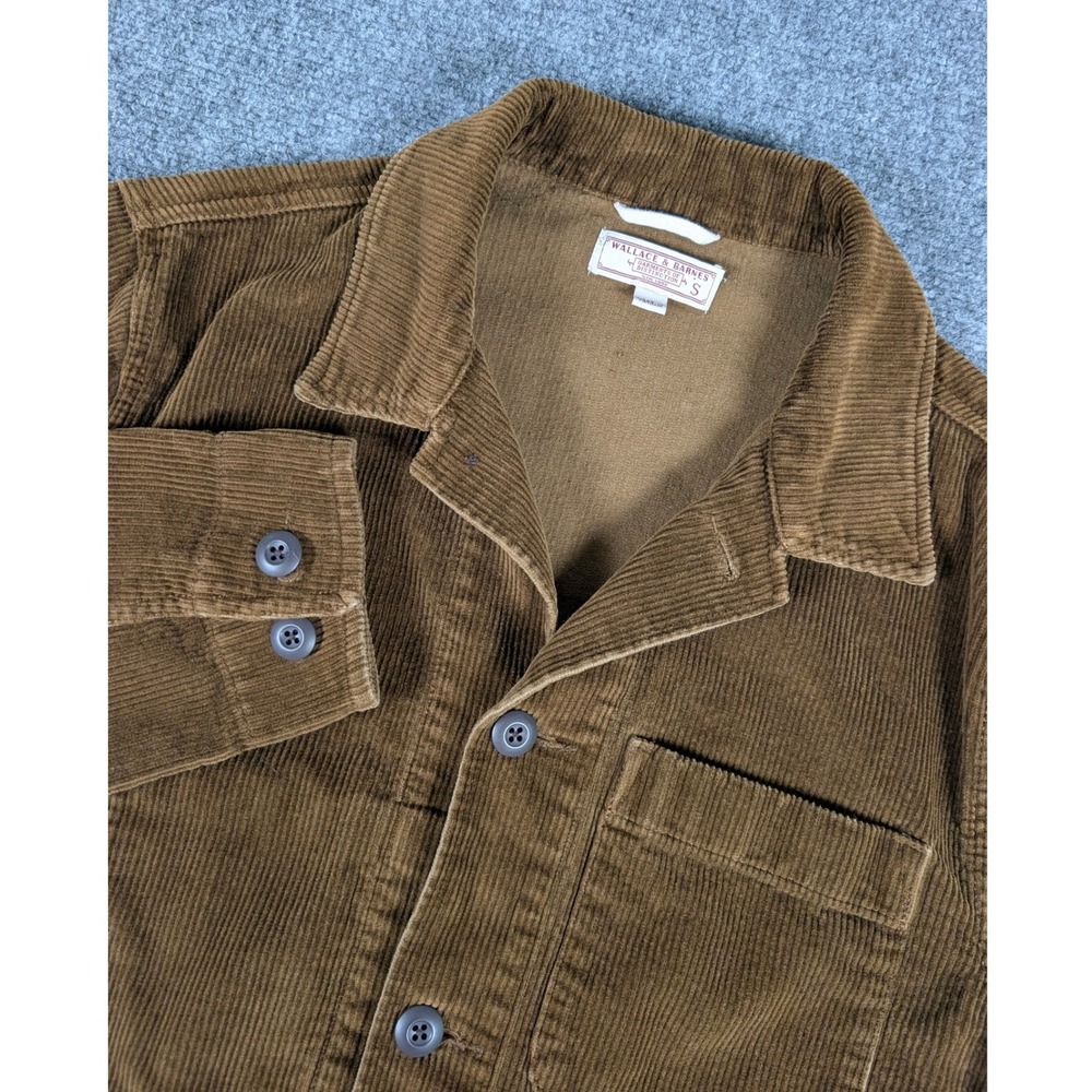 Wallace & Barnes Corduroy Chore Jacket Mens Small Brown Workwear AQ428 FA22